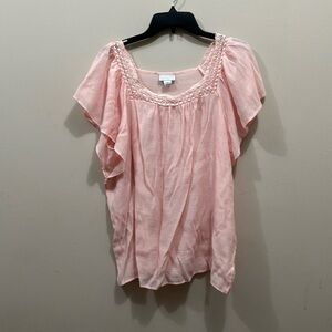 Liz Claiborne Pink Peasant Top